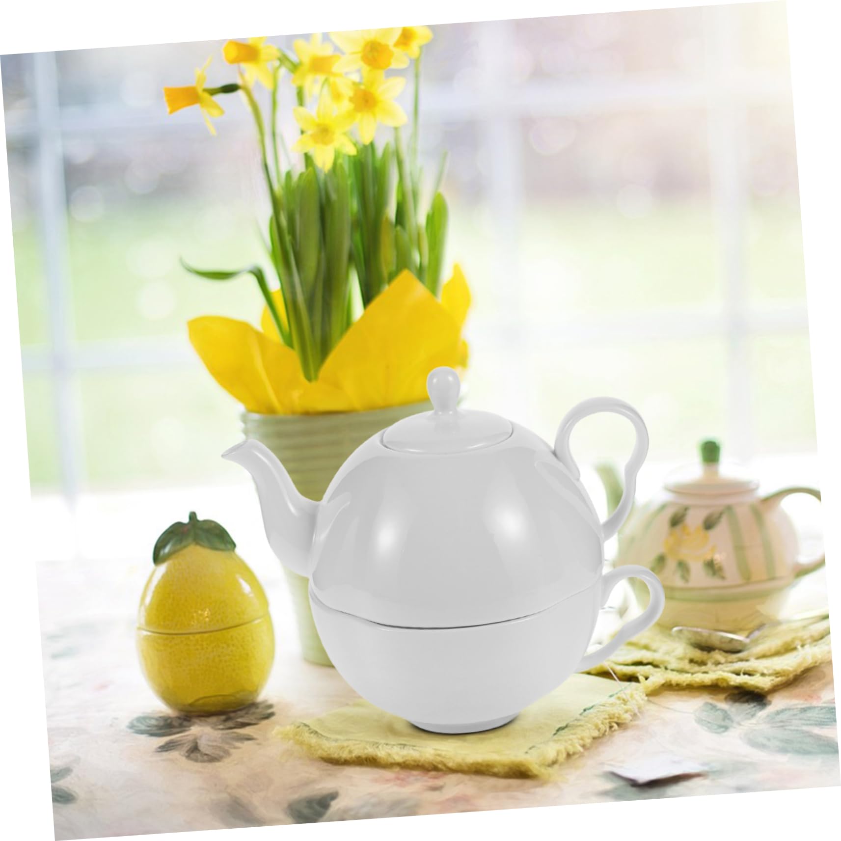 Alipis 1juego Tetera De Bone China con Taza Elegante Tetera Tradicional para Infusiones y Té Floral para Uso Casa y Reuniones De Té