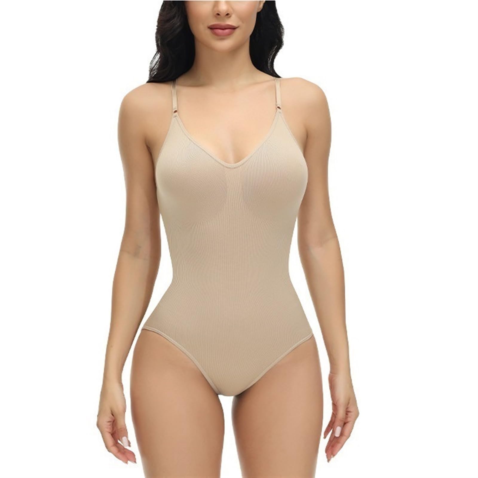 MOCHAMIK Body Shapewear dla kobiet Stringi wyszczuplają brzuch, bezszwowe bluzki z odkrytymi plecami