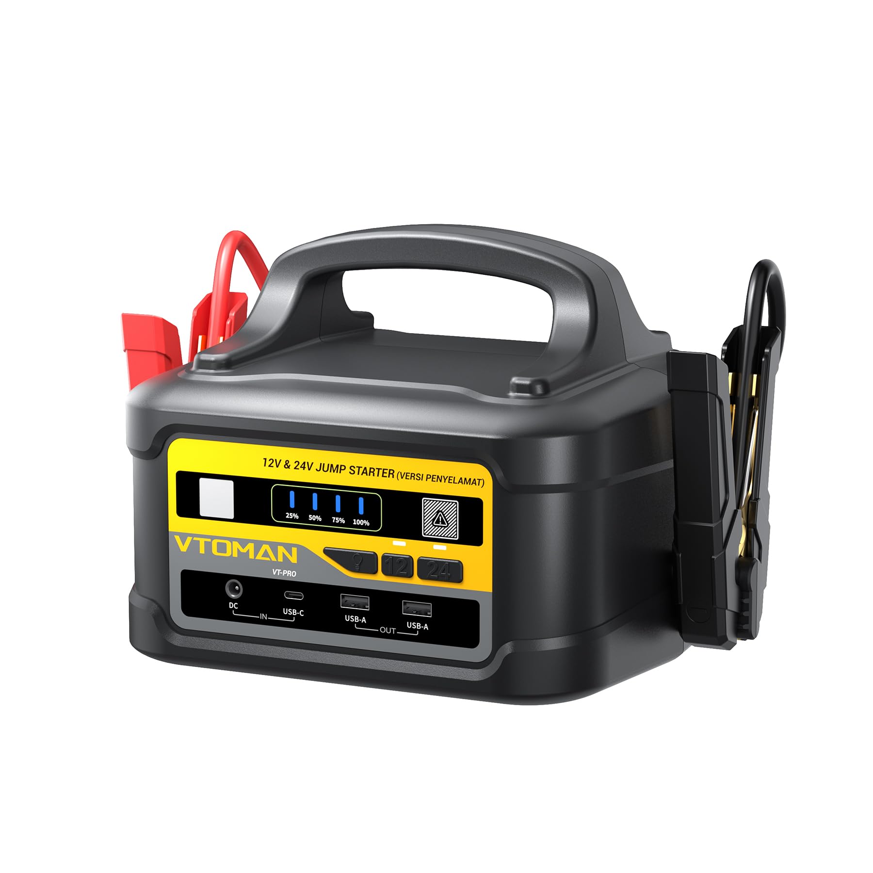 VTOMAN VT-PRO 10000A 12V/24V Starthilfe Powerbank – 58800 mAh Tragbare Autobatterie Starthilfe mit 145W Schnellladung, Starthilfegerät für LKWs, Wohnmobile und Yachten (Alle Benzin & Alle Diesel)