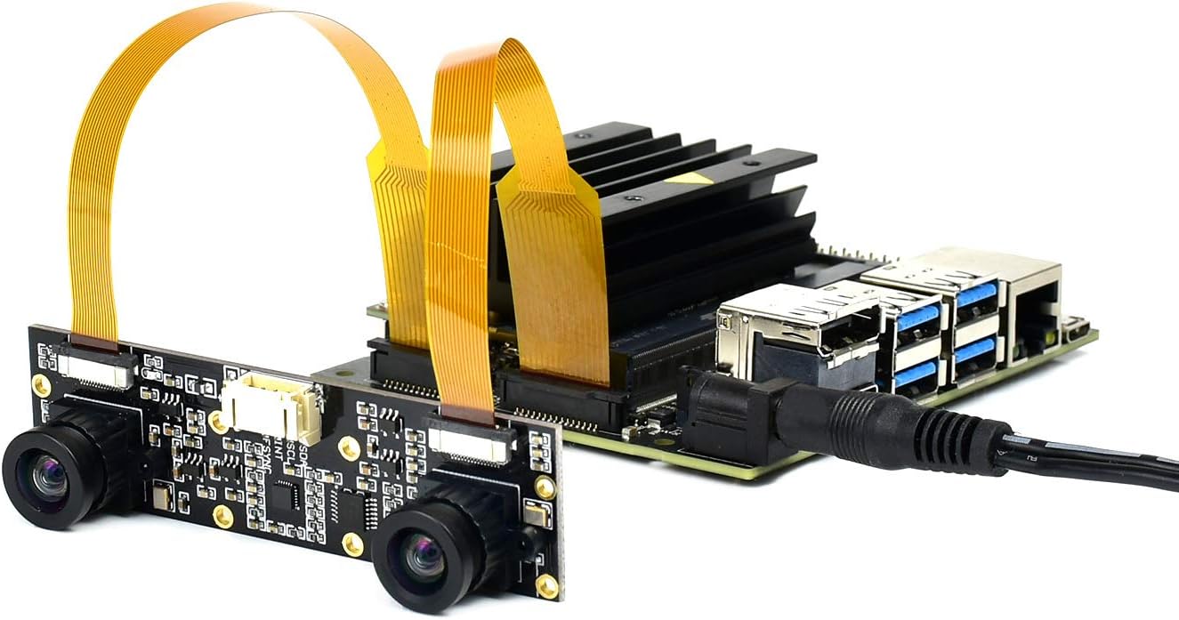 Waveshare Binocular Camera Module, Compatible with Raspberry Pi 5, Dual IMX219, 8 Megapixels, Stereo Vision, Depth Vision