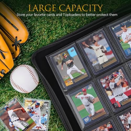 JoyHood Top Loader Binder, Top Loader Collection Album for Trading Cards and Sports Card Holds 252 Top Loaders, Not for Cards WITHOUT a Top Loader (Slate, 9 Pockets) — view 4