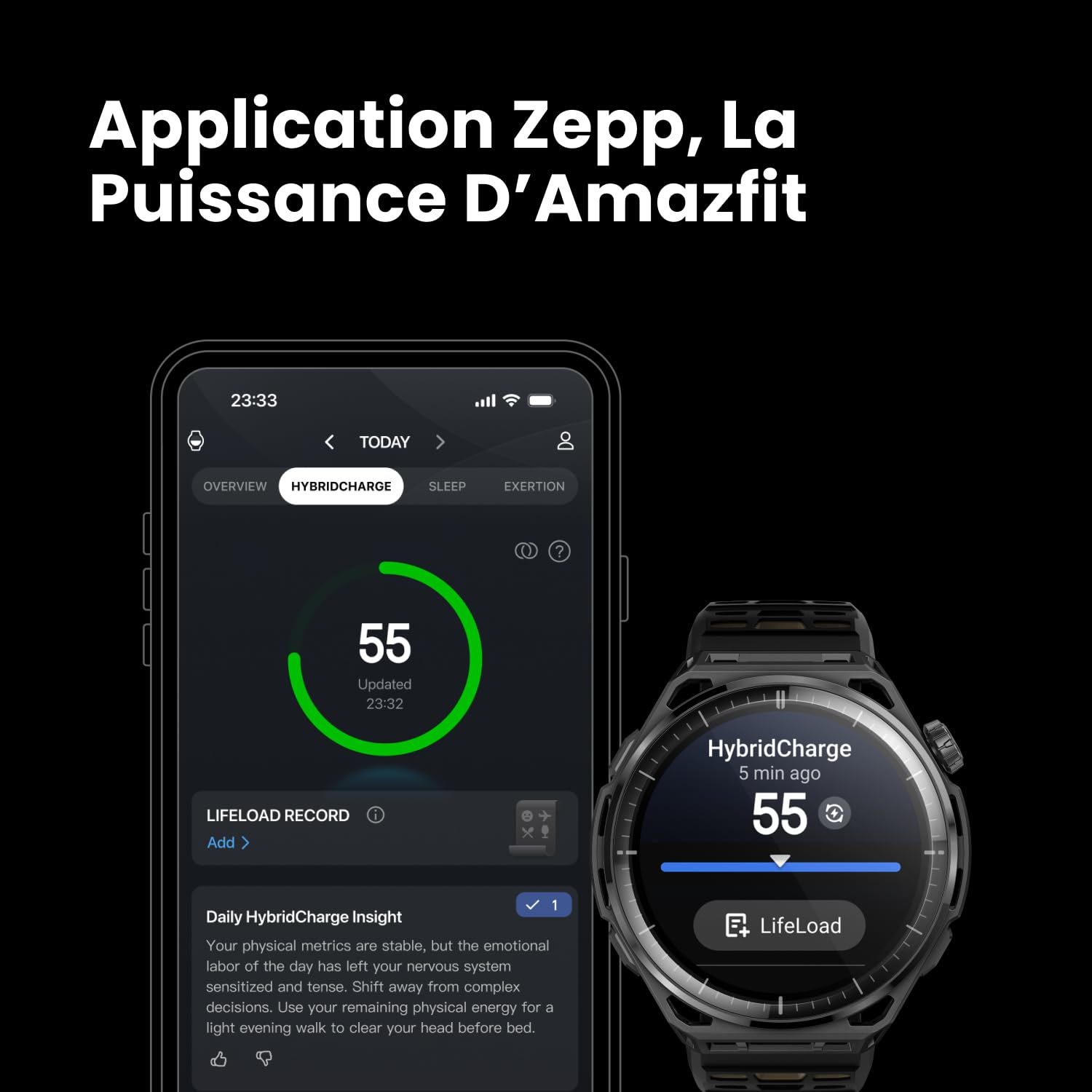 Amazfit Balance 3 Montre connectée GPS 48 mm, écran AMOLED 1,5" avec Verre Saphir, NFC, Batterie 21 Jours, Lampe Torche, 64 Go Stockage, Cartes, HYROX, pour Android et iPhone, Acier Inoxydable