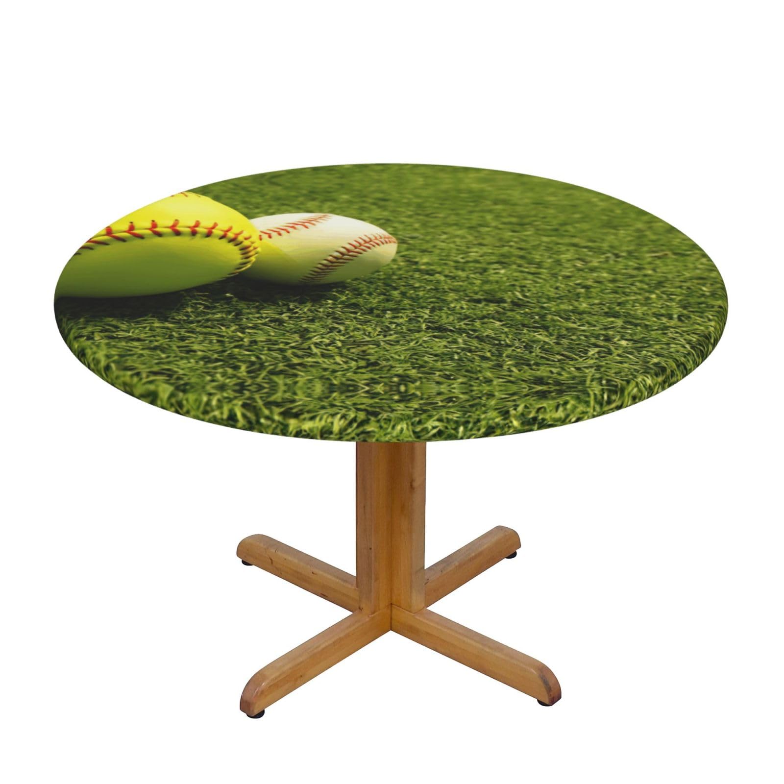 Nappe ronde lavable imprimé balle molle pour tables de banquet