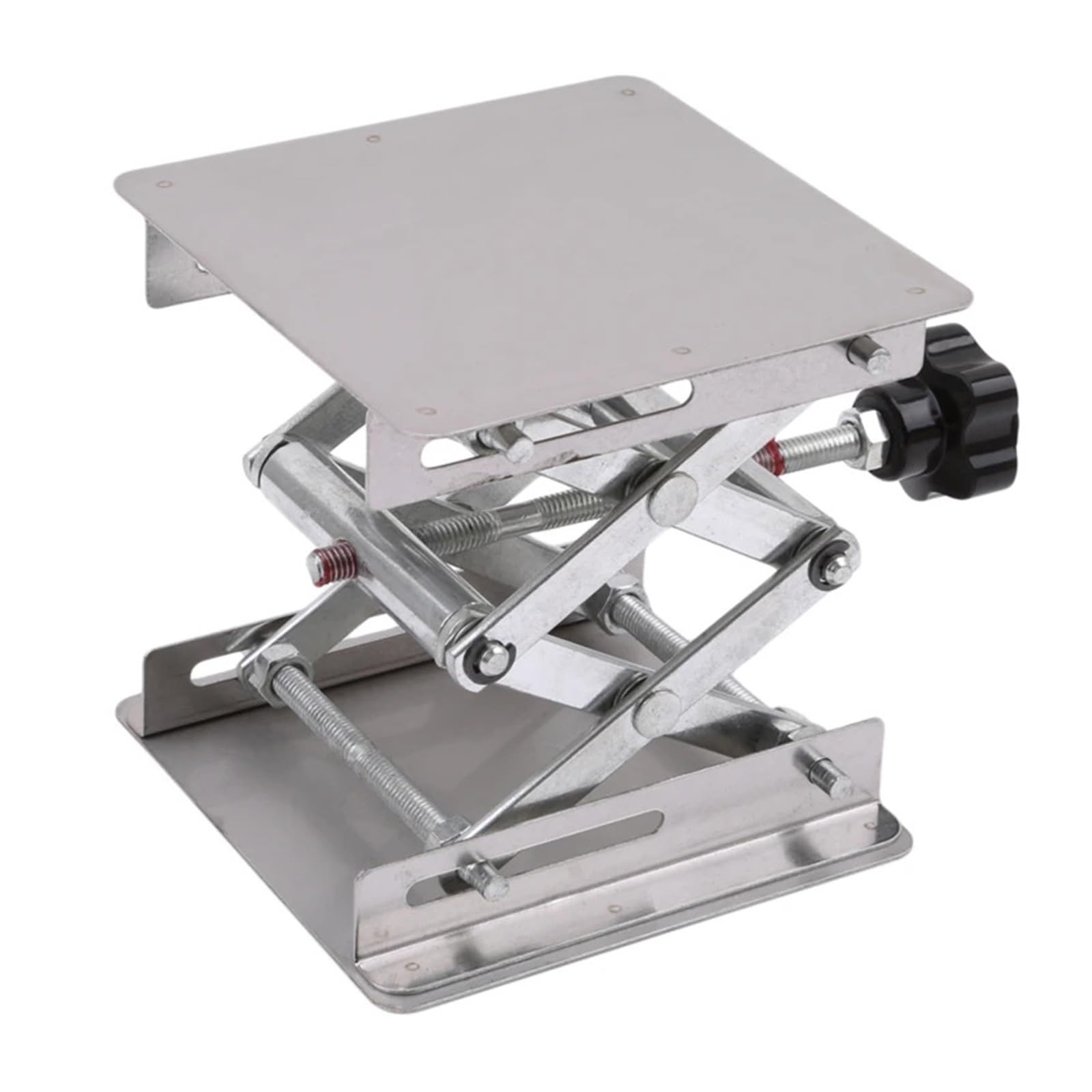 Plataforma elevadora de tijeras, soporte para mesa elevadora, tijeras, mesa elevadora, laboratorio, 100 x 100 mm, plataforma de elevación de acero inoxidable (100 x 100 mm)