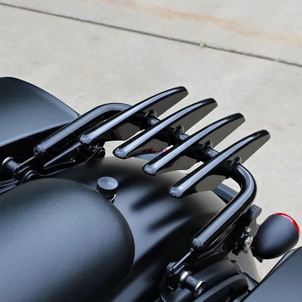 H RUO Stealth Gepäckträger, schwarz, Abnehmbarer Gepäckträger, kompatibel mit Harley Davidson Street Glide Road Glide Road King Electra Glide Ultra Limited 2009–2024