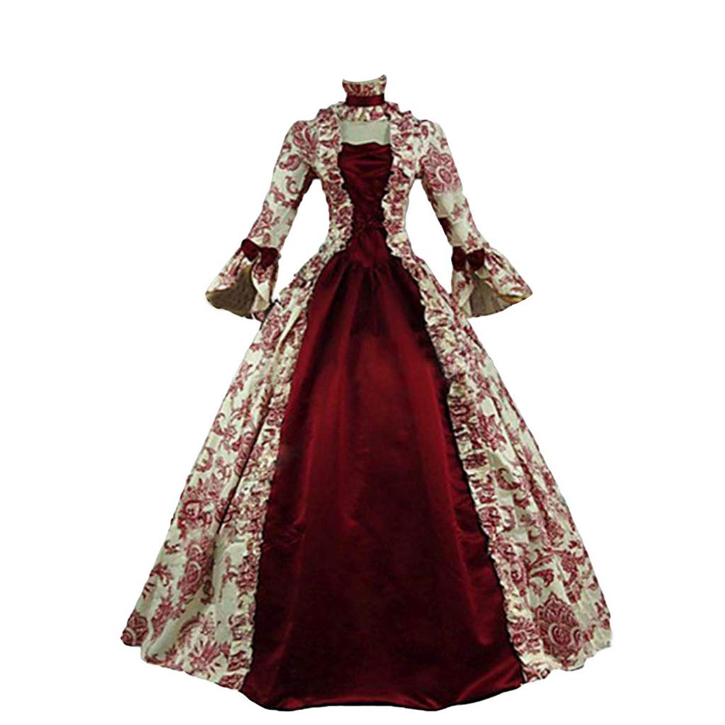 MaNMaNing Middeleeuwse gothic jurk voor dames, met capuchon en kant