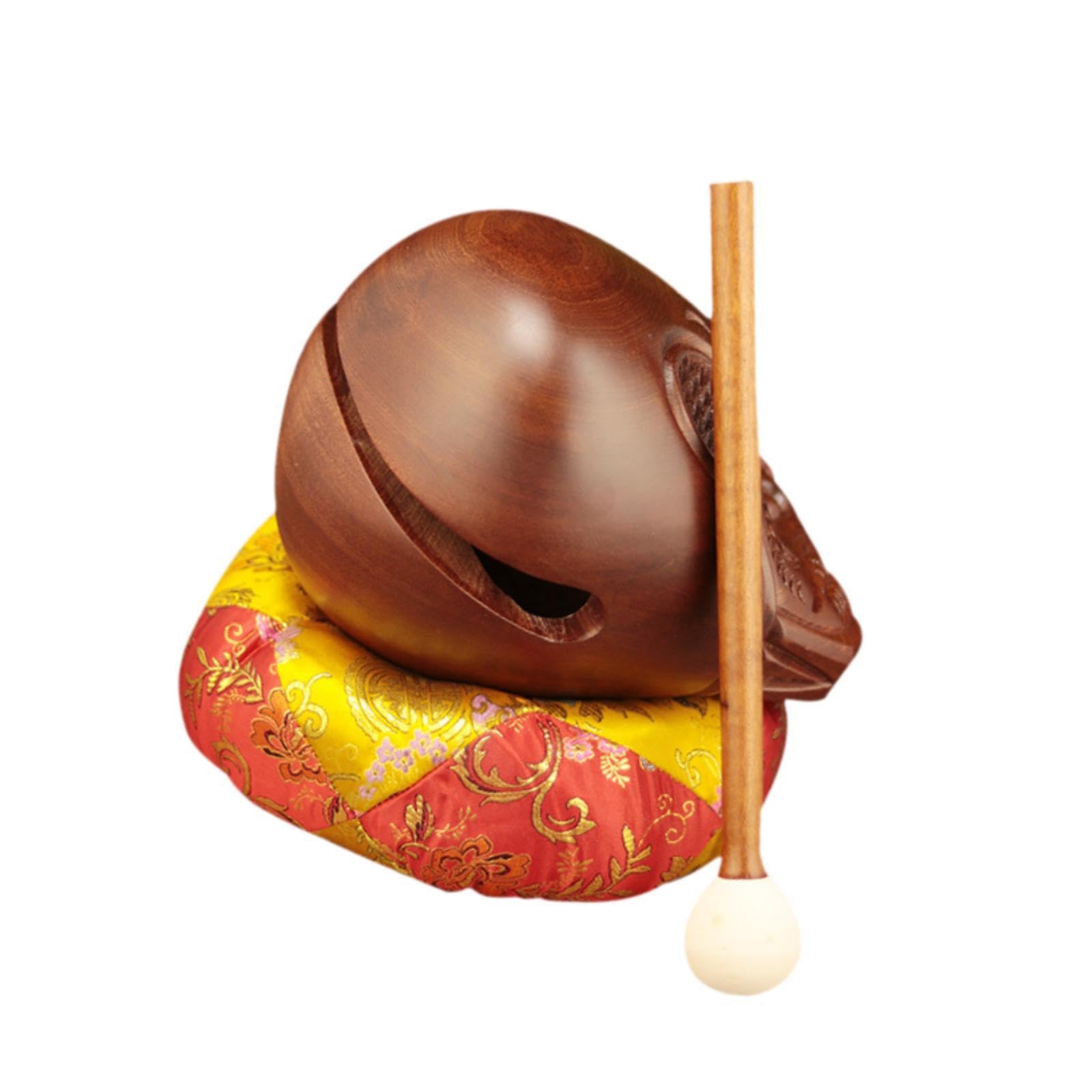 Garende Wood Fish Drum Wooden Fish Temple Block Percussion Instrument Wooden Fish Balsam for Counter, 3inch