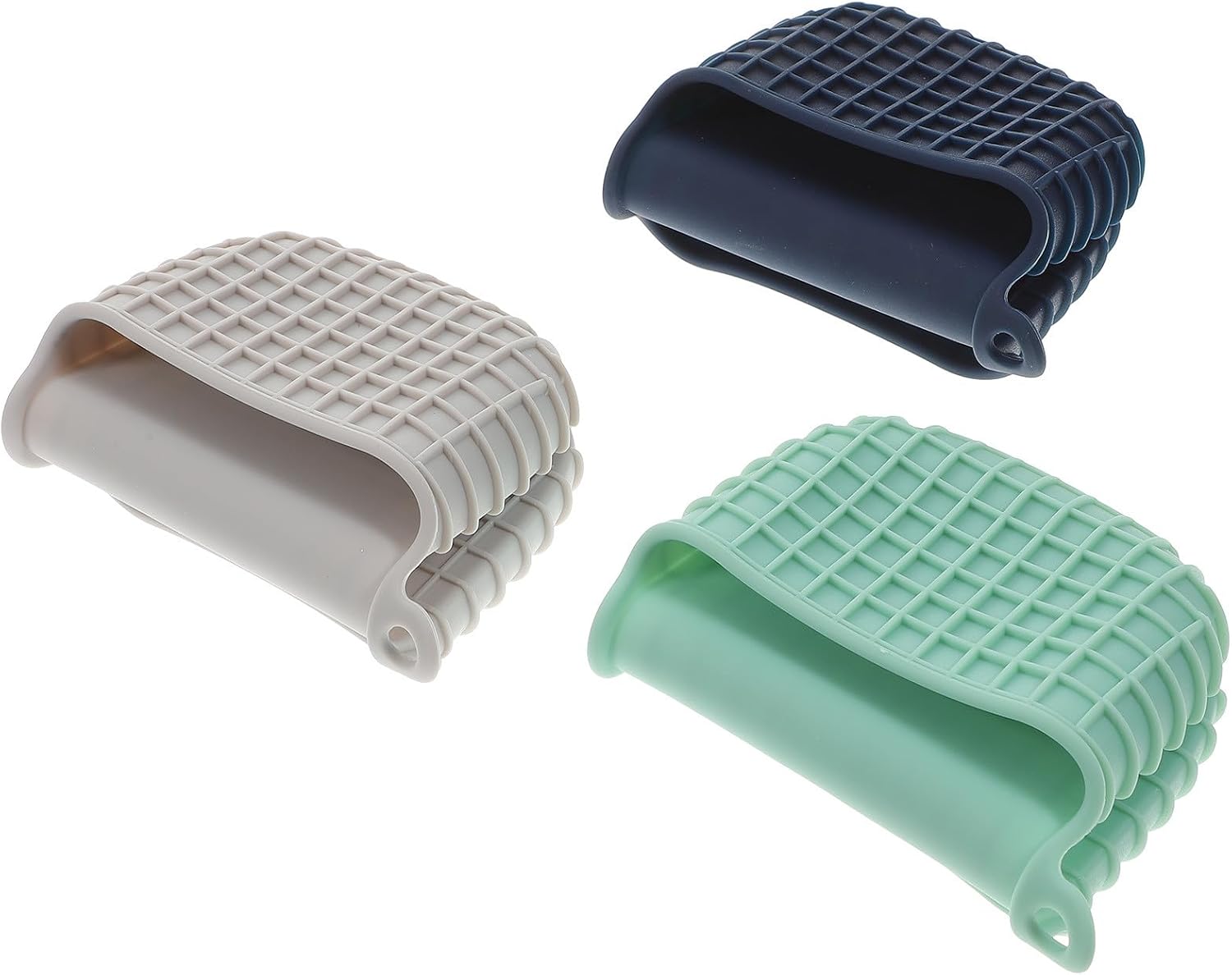 BETOOKY 3pcs Silicone Microwave Oven Mitts Heat Resistant Pot Holder Gloves Non-Slip Kitchen Cooking Pinch Gripper for Baking and Oven Use Random Color