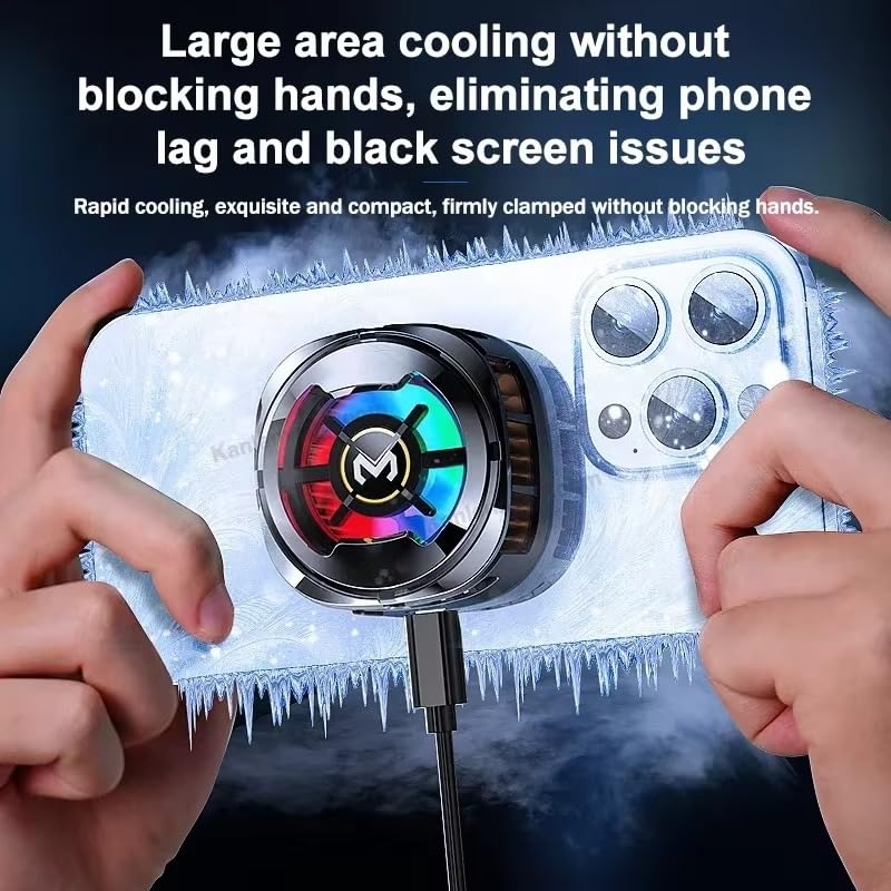 Image of BKN Fast Ultra Cooling Mobile AC Fan Magnetic Radiator | Mobile Cooler USB Powered Fan Cooling Radiator Game Cooler -3 degree for Mobile Phone Gaming, Live Streaming (CX06 fan)