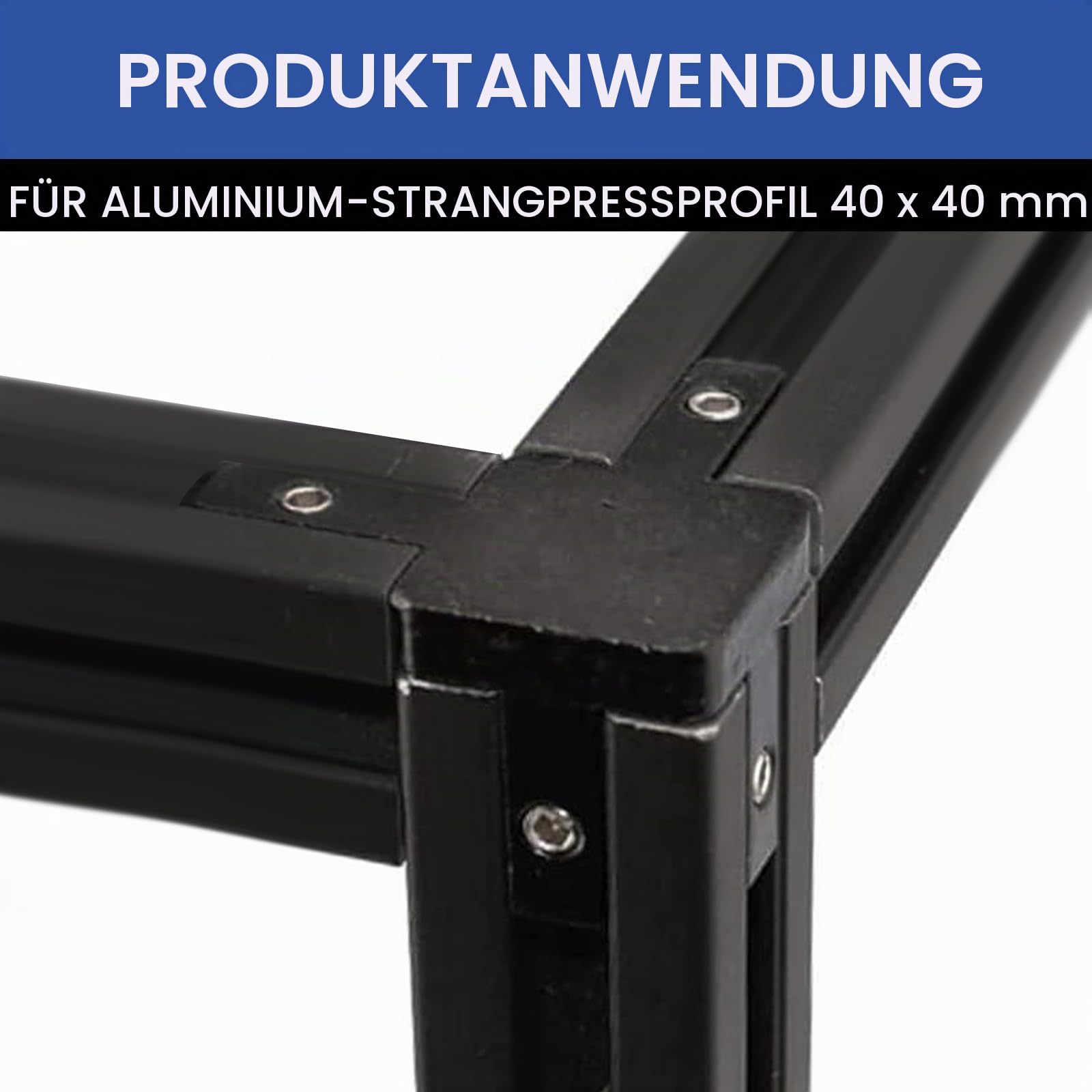 3-Wege Eckverbinder Profilverbinder 4040 Schwarz 12 Stk Europäisch Standard für 40x40 Aluminium Extrusion Profil