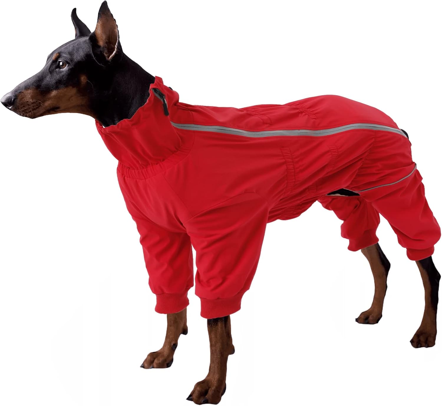 Geyecete Dog Zip Up Dog Coat with legs ComfortWaterproof Jacket Reflective Safety