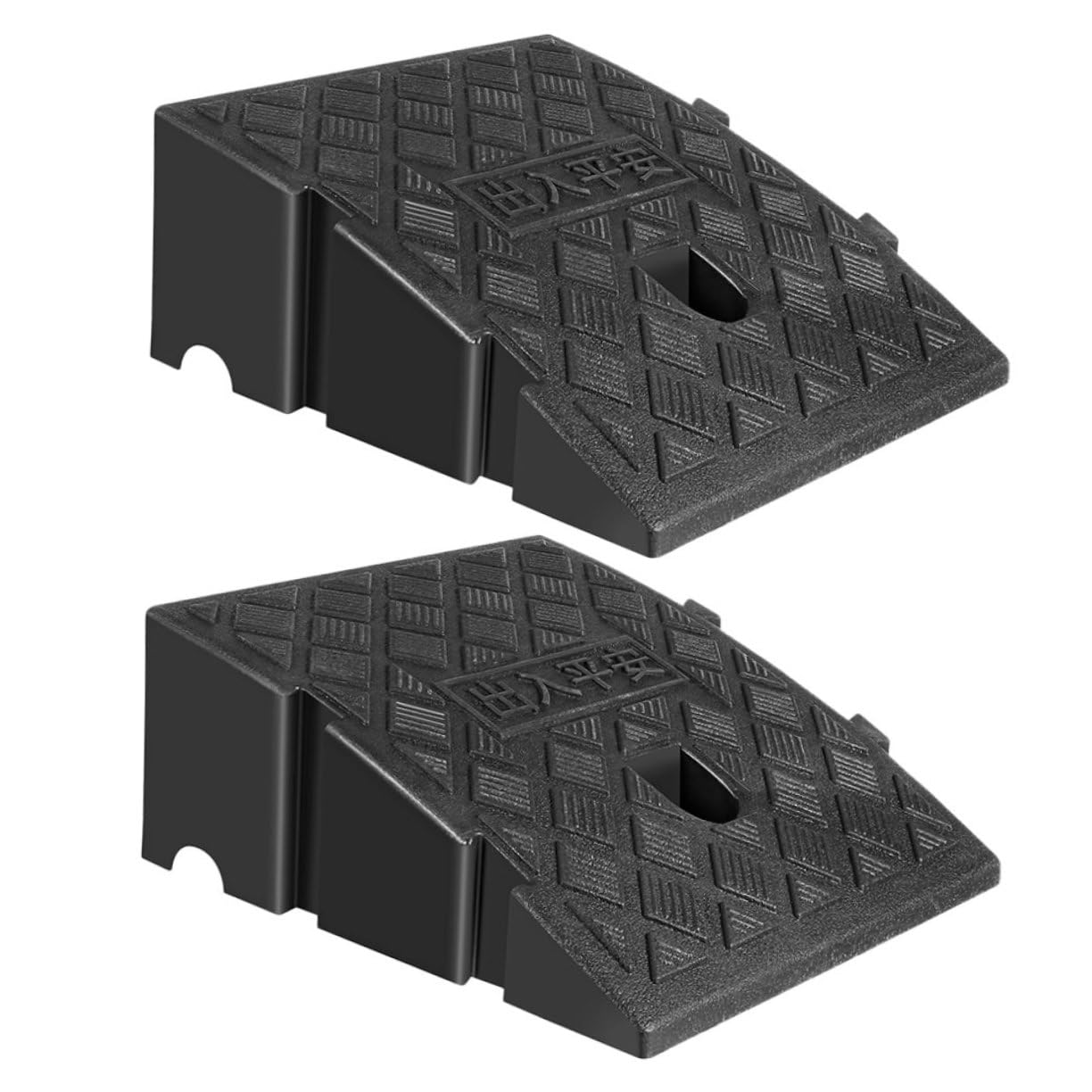 2pezzi Pedana Per Auto in Plastica Rampe Per Marciapiedi Resistenti Pedana Portatile Per Porte e Sedie Rotelle Anti-scivolo e Compressiva