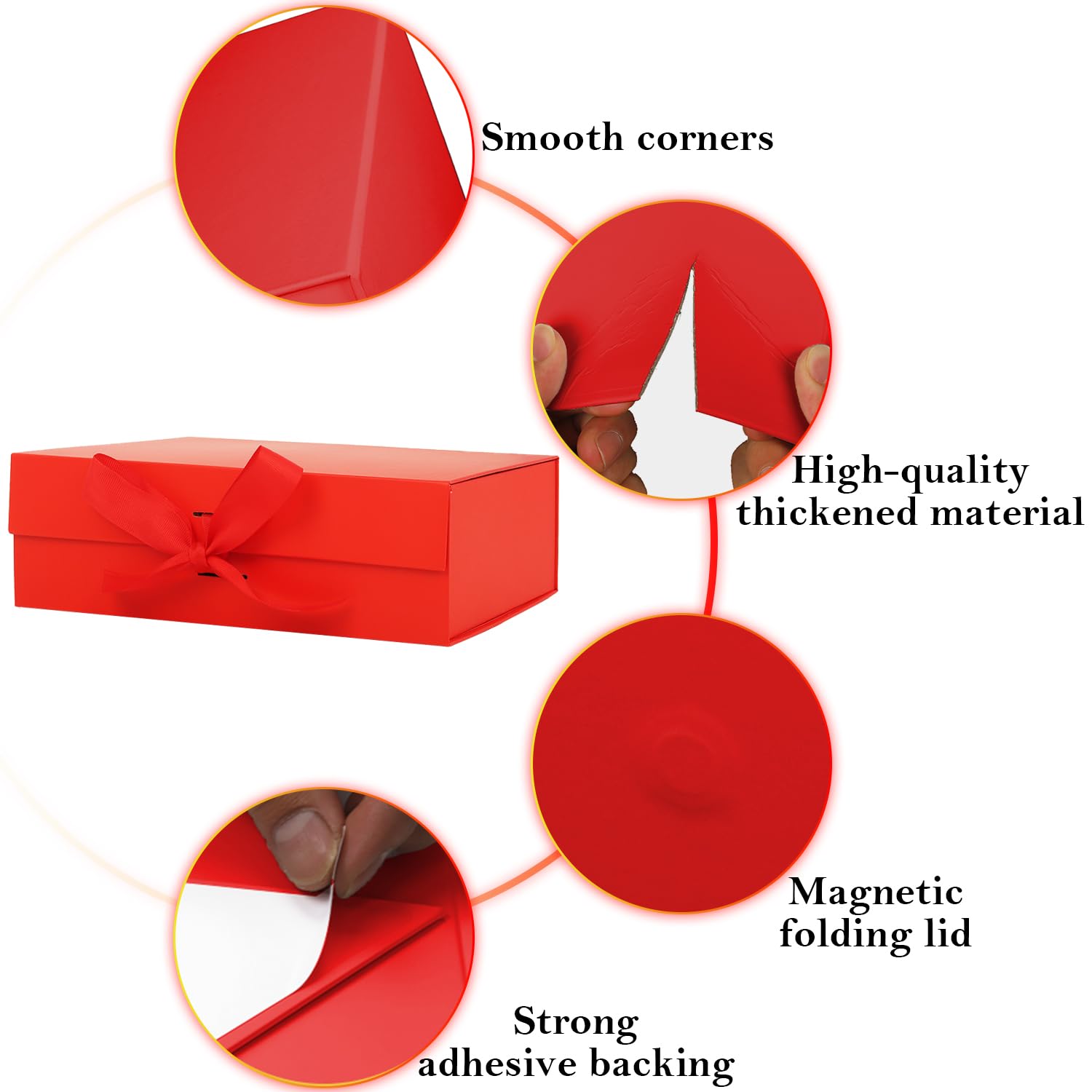 Brautjungfer-Geschenkbox, 10er-Set, Luxus-Geschenkbox, Geschenkbox mit Deckel und Schleife, Papier-Geschenktüten, faltbare Geschenkbox für Heiratsantrag, Hochzeit, Geburtstag, Business, Weihnachten,