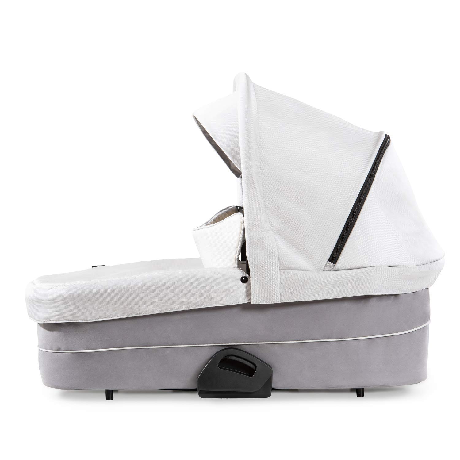 hauck Babywanne für Saturn R & Marks Kinderwagen, für Babys ab Geburt bis 9 kg, mit Matrazte, Sonnenverdeck, Belüftungsfenster, Klein Zusammenklappbar (Denim/Silver)
