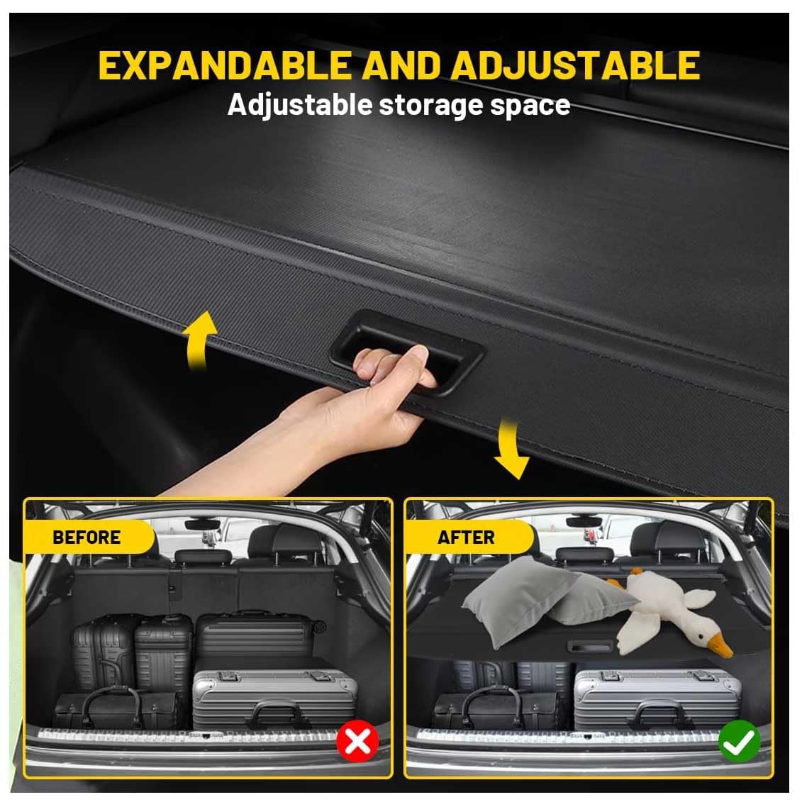 Étagère Arrière Rétractable De Coffre pour Mercedes-Benz V Class Viano Valente Vito W639 2004~2014 Noir Housse Colis Cargo Coque Cache-Bagages Couverture De Cargaison De Coffre