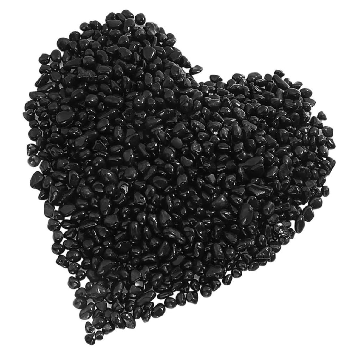 Beavorty Gravier Noir pour Aquarium en Sable de Verre, Décoration Naturelle Effet Lumineux, Poids Environ 1900g, pour Aquarium et Plantes Artificielles