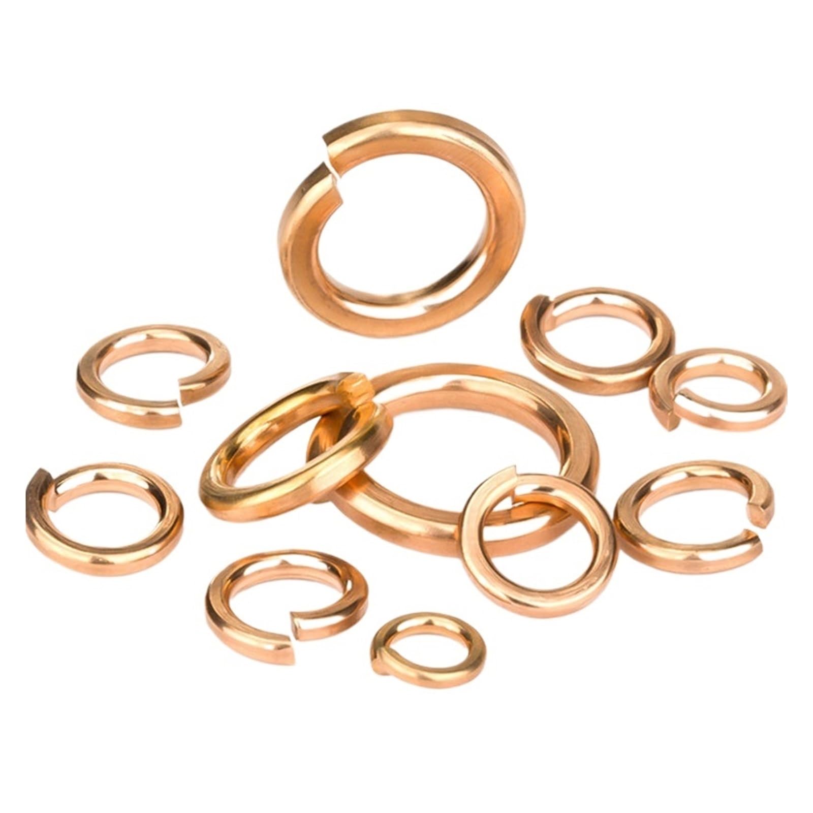 PULaif Spring Lock Washers, Red Copper Spring Split Lock Washers Elastic Gaskets GB93 M3-M20(M12 10pcs)