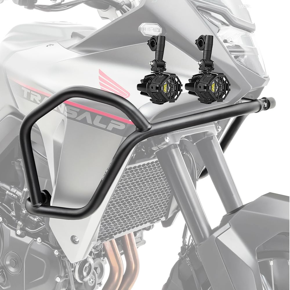 Set Defensas + Faro addicional Compatible para Honda Transalp XL 750 23-25 HG12 Negro