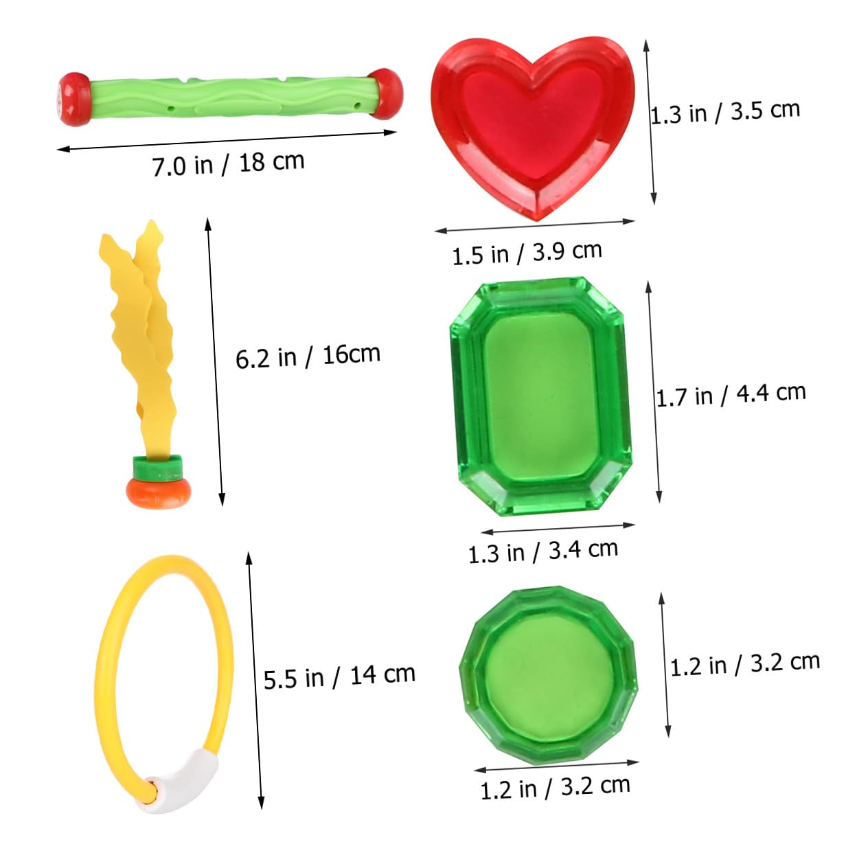 Abaodam 21pièces Bâtons De Plongée pour Garçon Fille Anneaux De Plongée Bâtons Et Anneaux Jouet De Natation pour Débutants Piscine