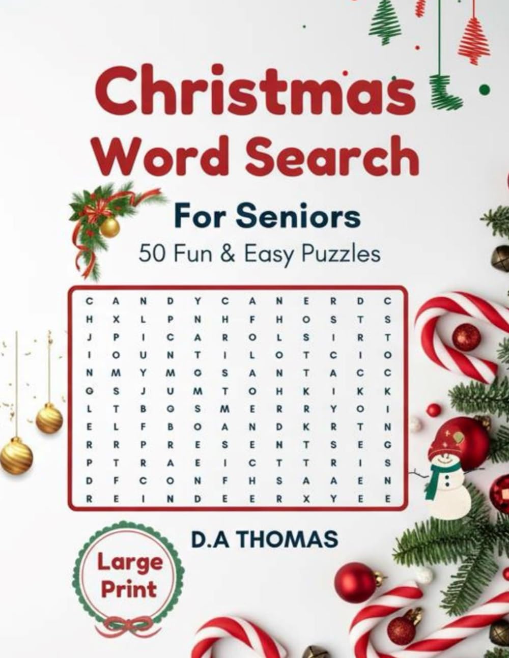 Christmas Word Search For Seniors: Easy & Relaxing Brain Games to Improve Memory, Focus, and Mental Sharpness