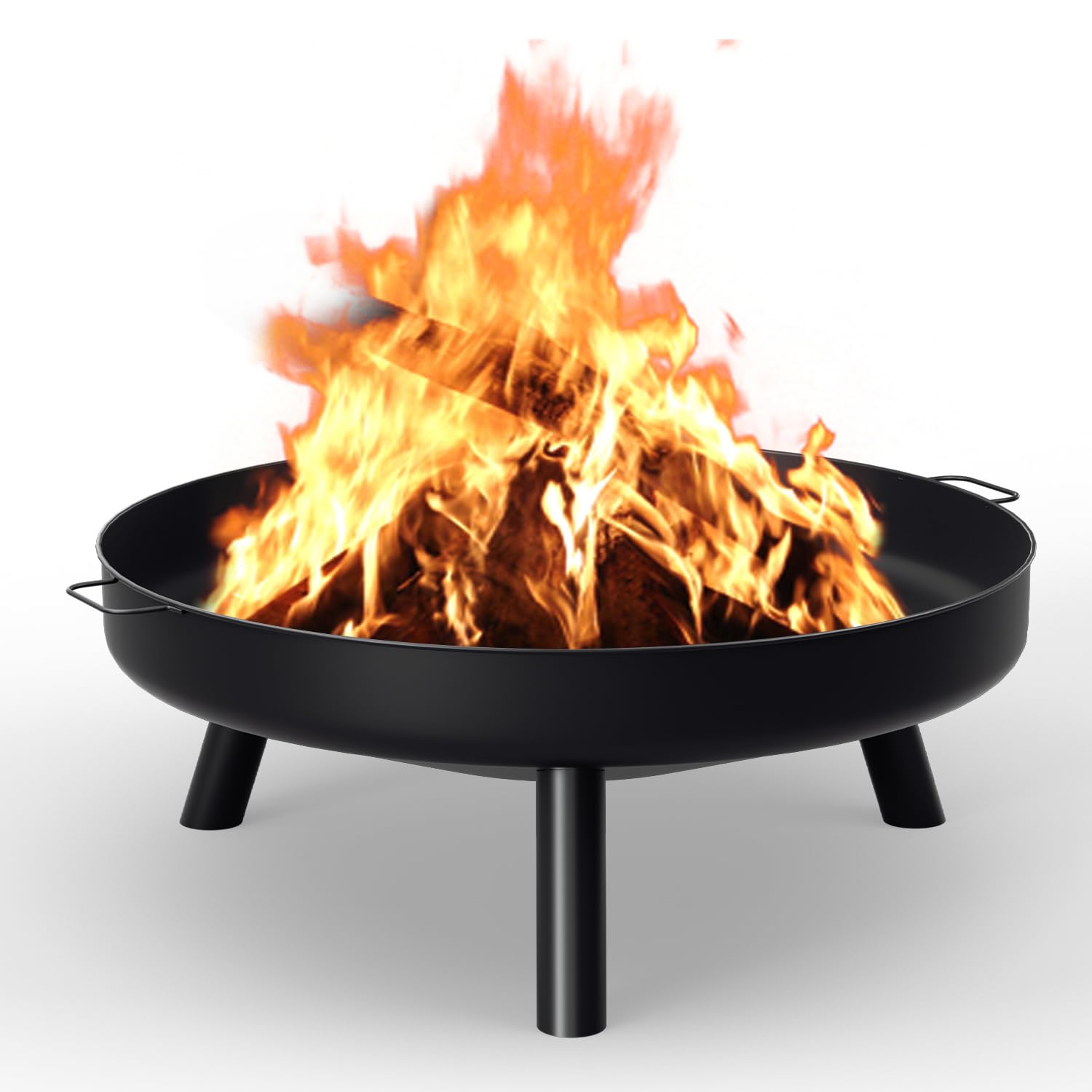 Braciere Fiqops In Ferro Ø82.5cm - Con Gambe Rimovibili, Manici Resistente Al Calore, Per Giardino E Campeggio - Foto 10