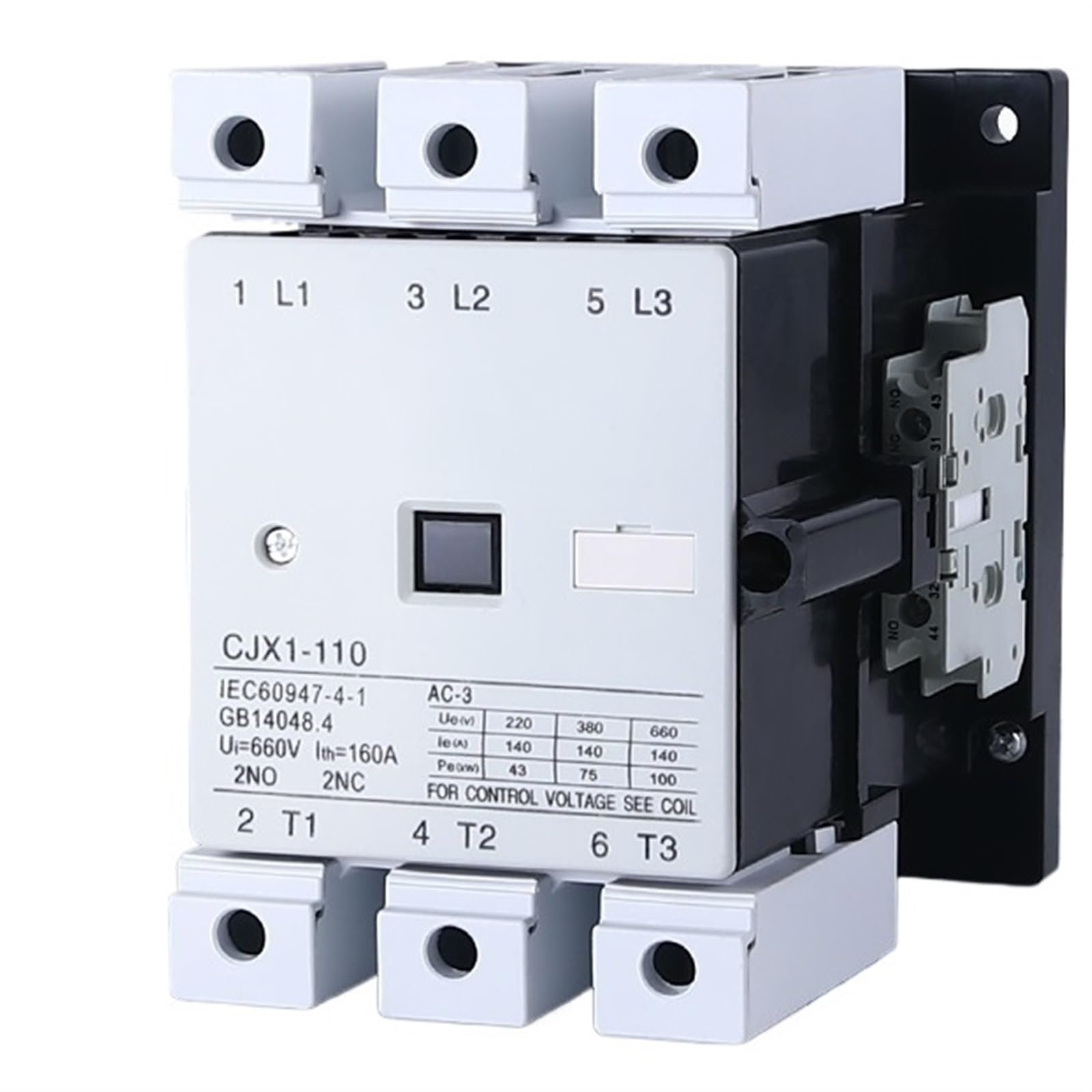 HUUOQIWY AC contactor CJX1-63 75 85 110 140 170 205 250 300 400A Silver Point 380V(CJX1-205)