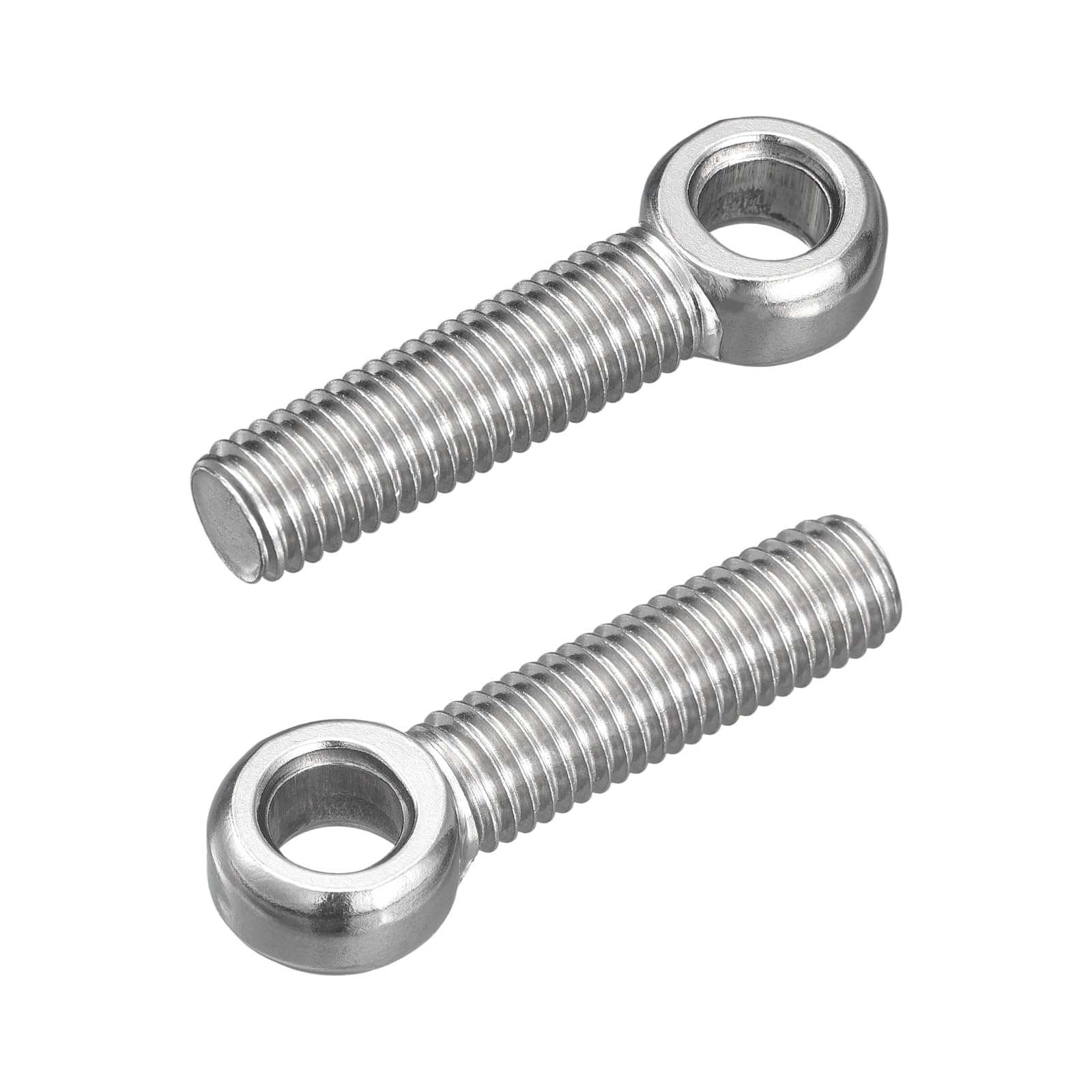 sourcing map 4Pcs M12 x 50mm Lifting Eye Bolts, 304 Stainless Steel Machinery Shoulder Swing Bolt Lifting Ring Eyebolt for Pipeline Gate Valves, Building Steel Pipe Fasteners, Silver