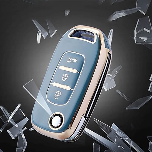 Miniatura 5 de HIBEYO Funda para llavero Renault Kadjar Koleos Sandero Stepway Logan Stepway Logan Logan 2 clio clio 5 Arkana captur TPU plegable 3 botones con