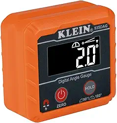 Klein Tools 935DAG Medidor digital eletrônico de nível e ângulo, mede 0 – 90 e 0 – 180 graus, mede e define ângulos