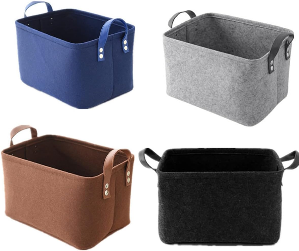 Mini Felt Storage Basket with Handle, Portable Desktop Organizer