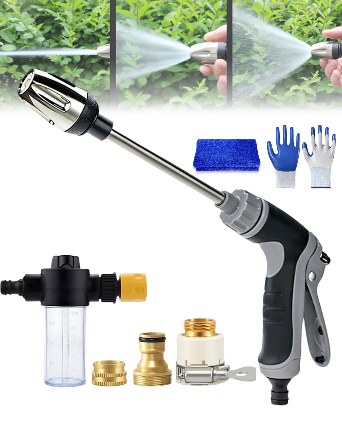 Aquoxis Pressure Washer - Power Washer, Aquoxis High Pressure, 15x More Powerful Than Hoses, Universal Compatibility, Effortless Dirt Stain Removal, Tool Free Install for Patio Car (1 PCS(No hose))