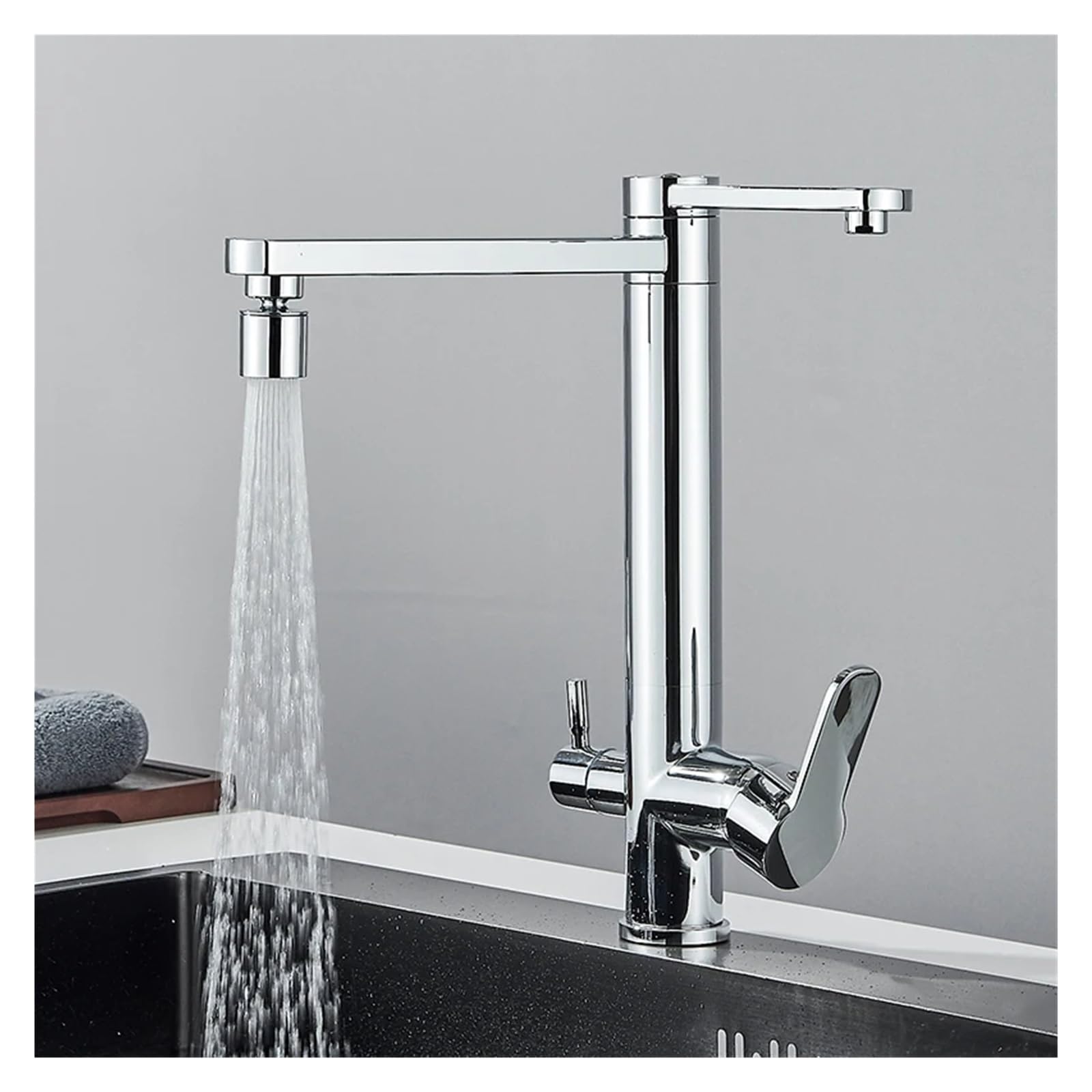 Robinet de cuisine filtré à double bec pour une eau pure au quotidien