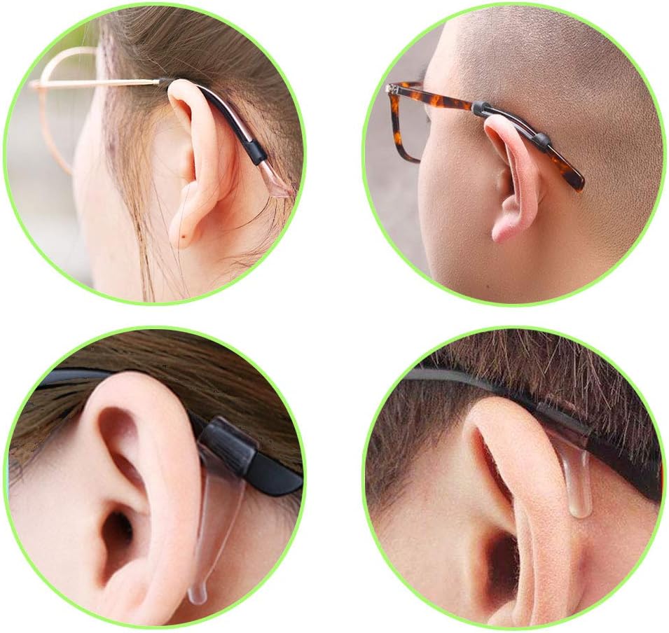 Frее Shірріng 🛒 Eyeglass Retainer, [TooCoo 8 Pairs Clear Eyeglass Grips], Spectacle Retainers, Anti-Slip Glasses Holder (4 Pairs Grips & 4 Pairs Sleeves Retainers) [Clear]