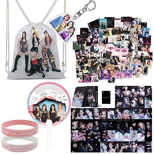 ZPPLD Blackpink Merchandise, article de fan Blackpink, kit cadeau Kpop Blackpink, sac à dos Blackpink, bracelet noir rose, porte-clés 45 x 45 cm ZPPLD52 Cover