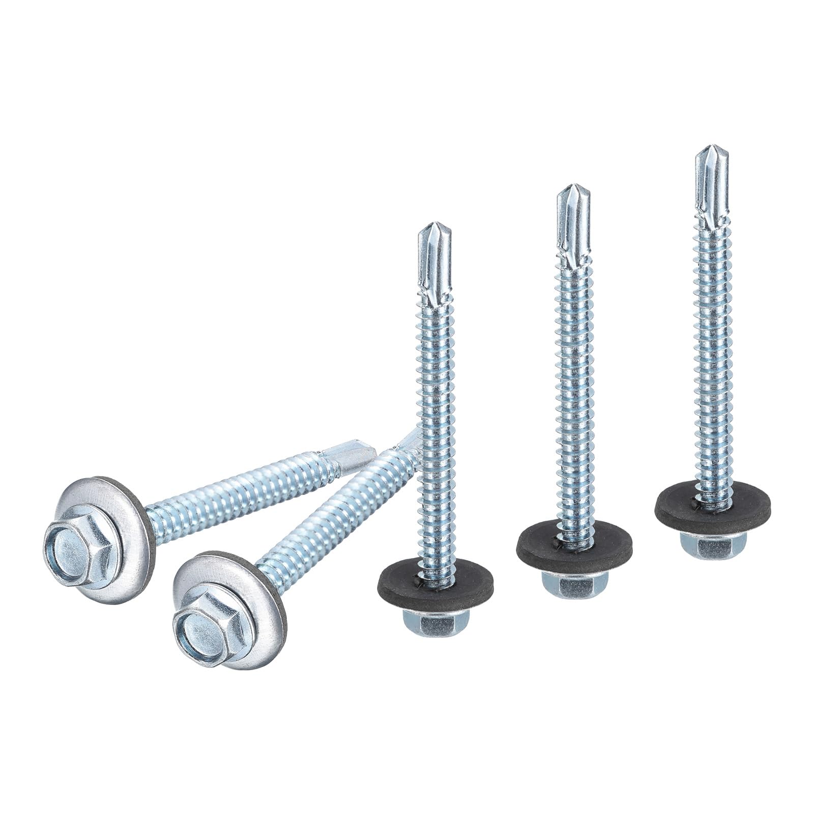 DTGN #14x2-1/2" Hex Washer Head Self Drilling Screws with EPDM Washer, 25Pack, Good for Metal