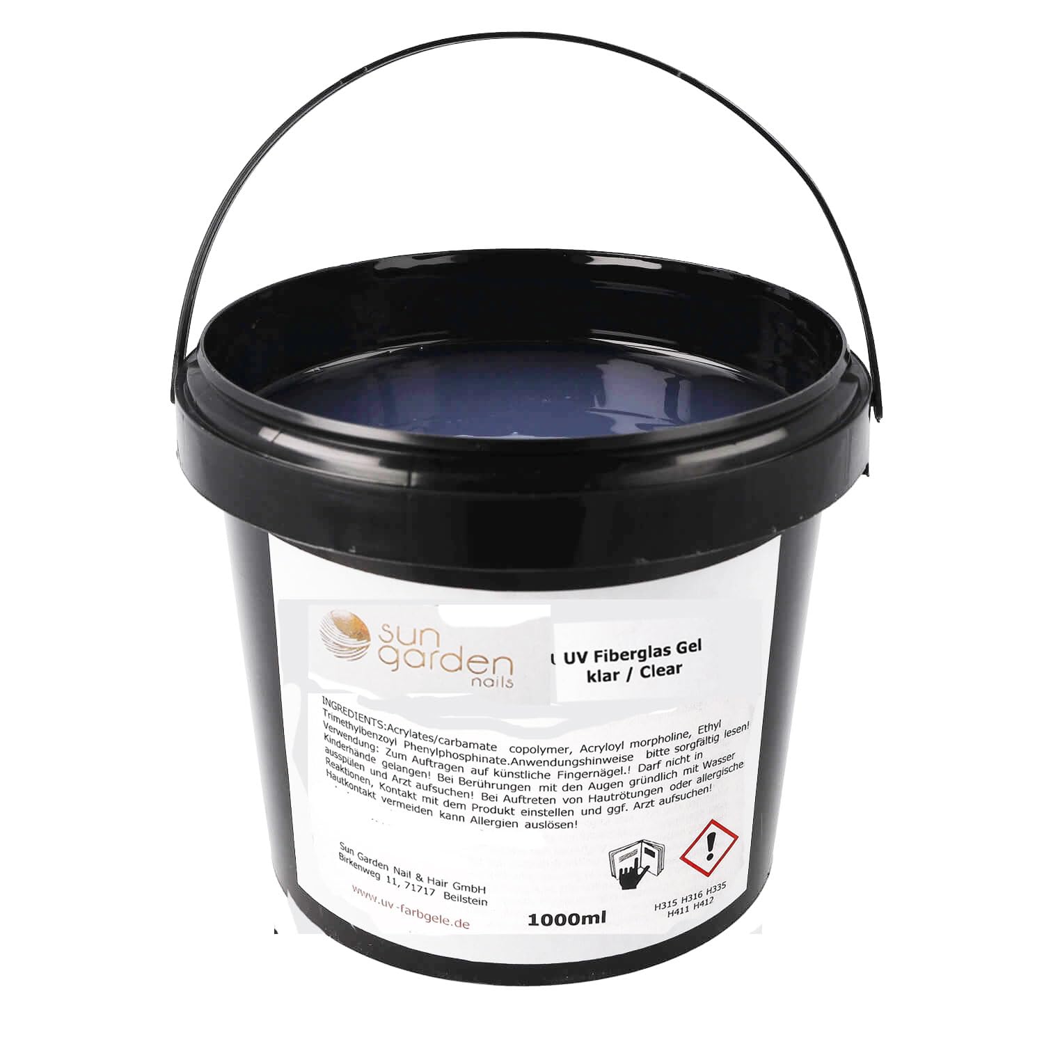 Sun Garden Nails UV Fiberglas Gel Klar 1000 ml Buildergel Aufbaugel 1 Phasengel