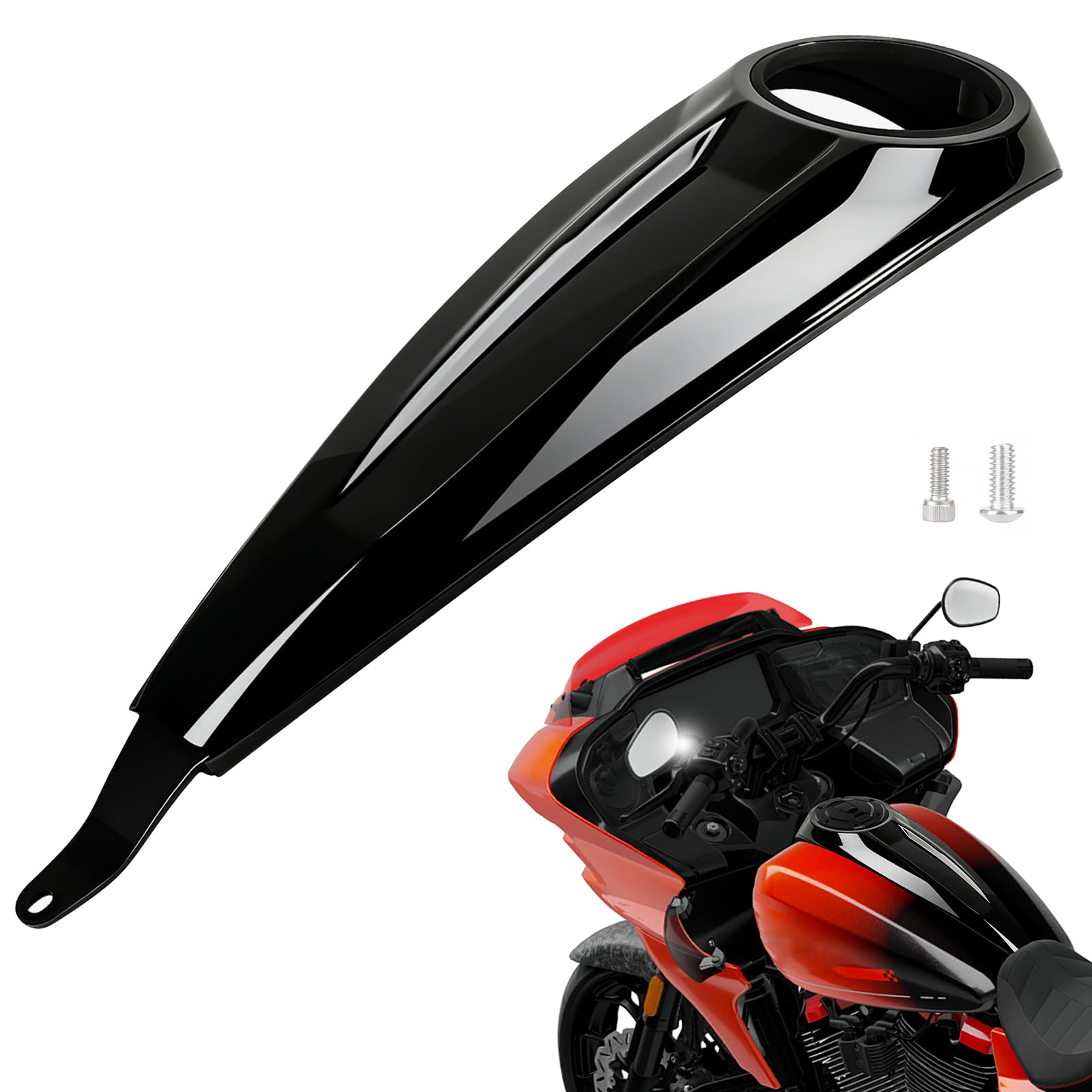 low profile fuel tank console kit cover compatible with harley touring 2023-2026 cvo street glide,cvo road glide st,street glide ultra,road glide black
