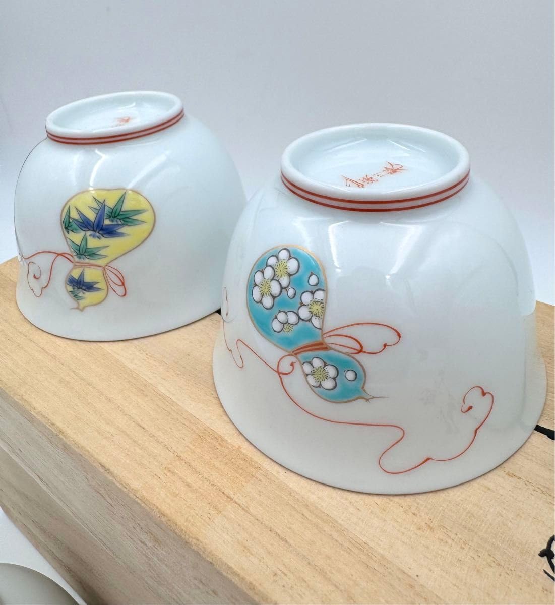 Amazon.co.jp: 有田焼 深川製磁 花ひょうたん 仙茶碗揃 5客セット 品