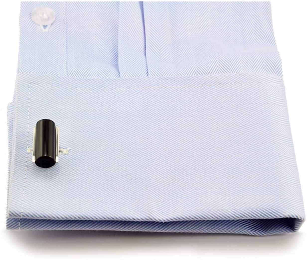 WAAZI Gemelli da Uomo Stile Elegante Polsino Squisito Metallo Gemelli Unici Camicia da Uomo Accessori Personalizzati Regalo Black Onyx Jem Stone Sleeve Gemelli in Acciaio Inossidabile Balletto