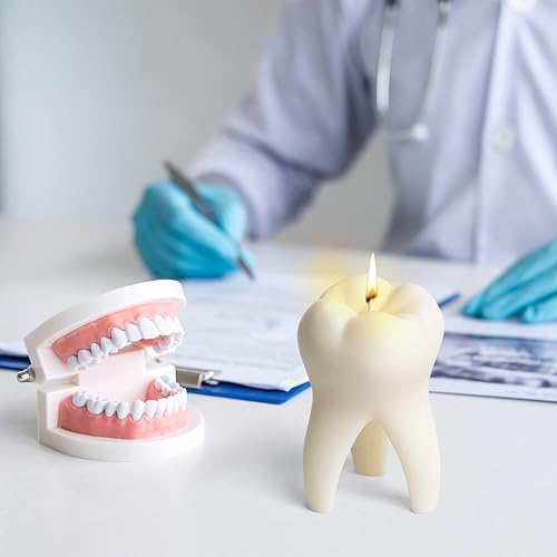 Miniatura 4 de Zainpe Vela perfumada de dientes lechosa para habitación dental decoración estética de vainilla velas aromáticas de cera de soja natural de larga