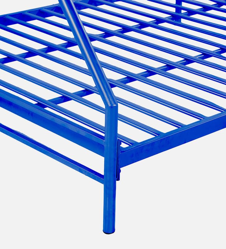Image of Twin Over Twin Metal Bunk Bed | Bunk Bed Without Storage for Kids & Adult | Double Decker Cot for Kids Room | Space-Saving | Metal Bunker Cot (Mattress Not Included) (Base Blue M)