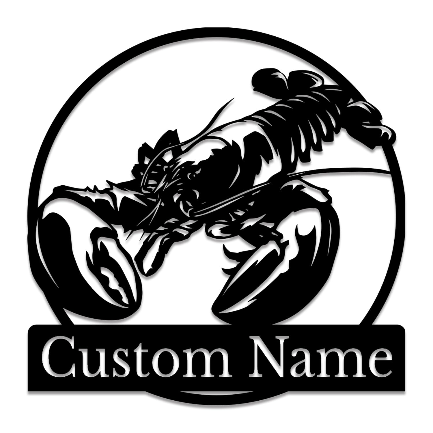 Gewasi Style-3 Personalized Lobster Metal Wall Art - Custom Coastal Sign For Beach Houses & Seafood Restaurants - Nautical Decor & Fishing Enthusiast Gift (Style-3)