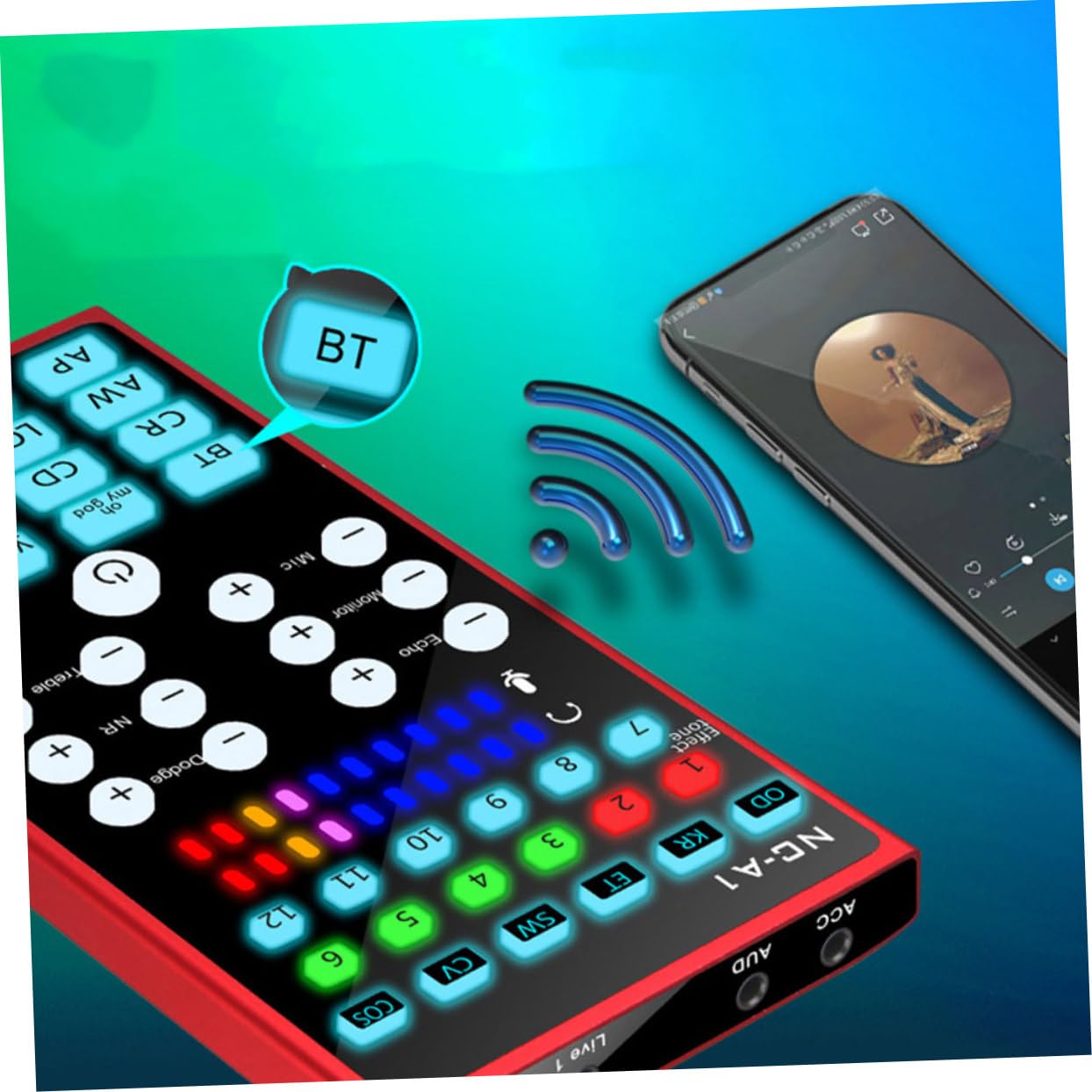 jojofuny Cambia Voce Per Scheda Audio Per Streaming Live Mixaggio Di Schede Audio Esterne Strumento Di Modifica Della Voce Del Computer Per La Riduzione Del Rumore Riverbero