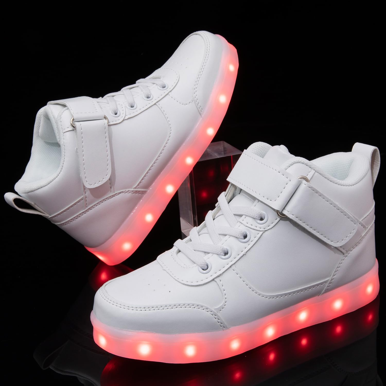 Scarpe da ginnastica per bambini con luci a LED, alte e lampeggianti, ricarica USB, per ragazzi e ragazze