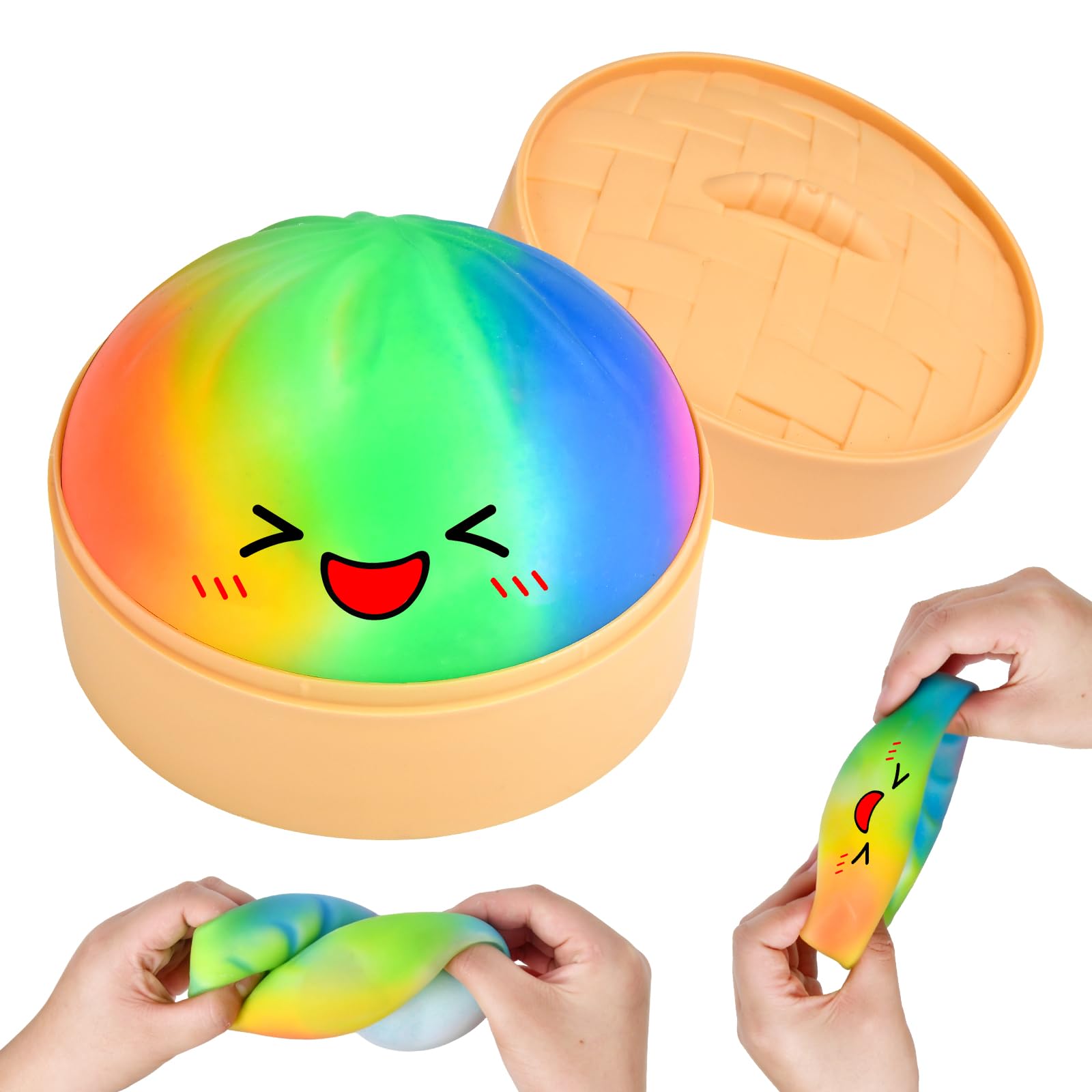Dumpling Toys, Dumplings Fidget Toys, Slow Rising Dumplings Squishies, Soft Fidgets, Dumplings Stress Balls for Adults Kids, Banbun Squishys Anxiety Relief for Adults & Kids