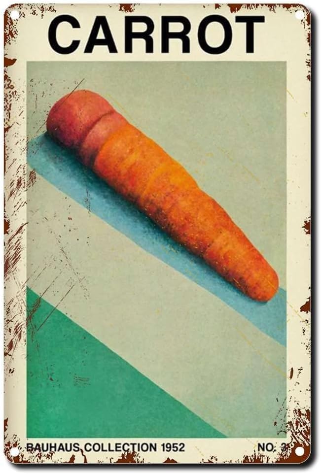 Letrero de hojalata retro con vegetales, mesa de plantas, zanahoria, berenjena, col, cebolla, aguacate, guisantes, decoración del hogar, bistró,