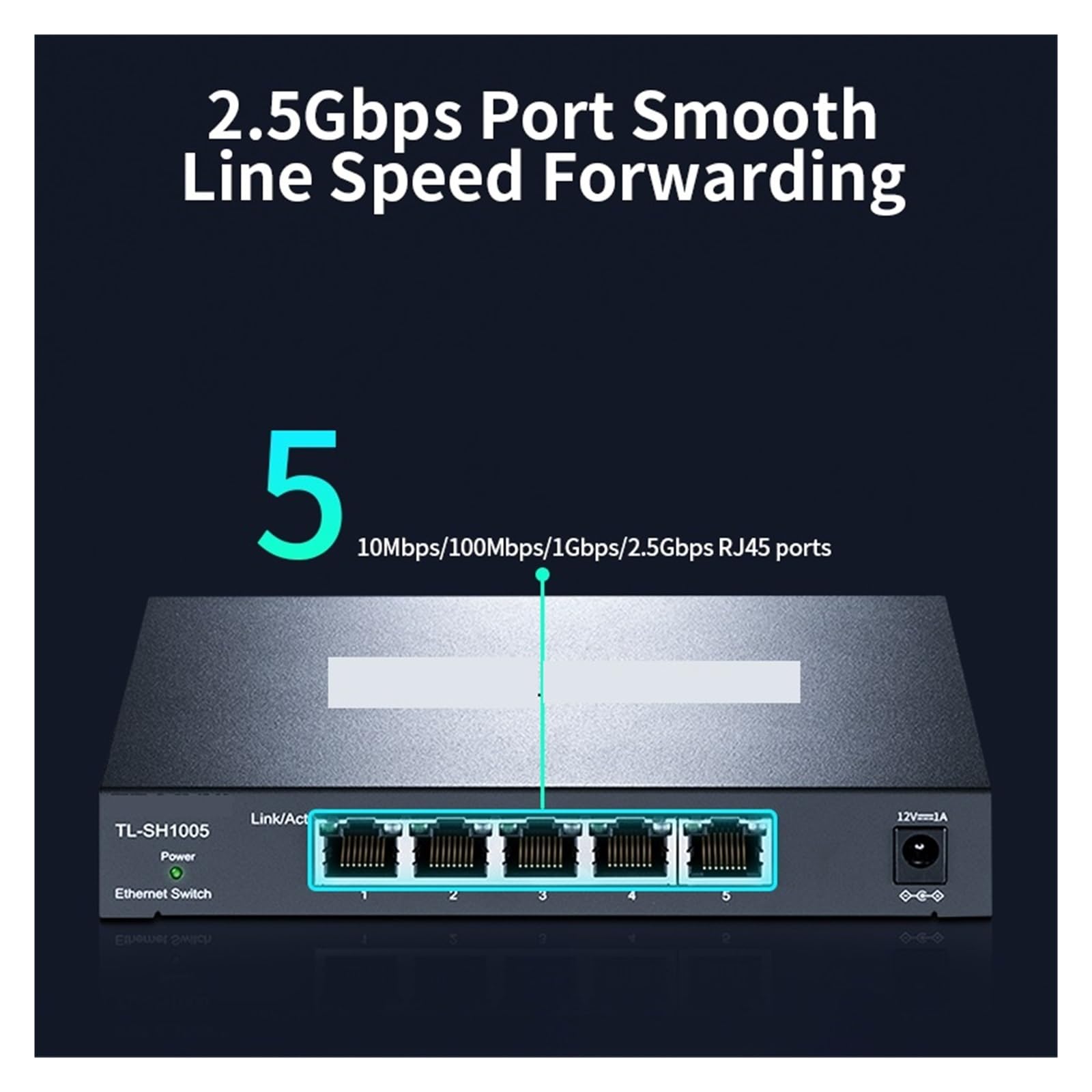 Conmutador de red, Conmutador Ethernet De 5 Puertos, 2,5G, 2,5GBASE-T, Conmutador De Red RJ45, Concentrador De Red And Play, Divisor De Internet,Confiable