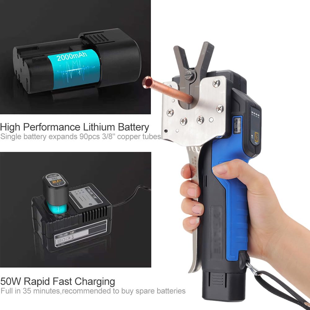 Herramienta de ensanchamiento eléctrico con abrazaderas para expansión y reparación de tuberías métricas y pulgadas, ideal para bricolaje y uso profesional