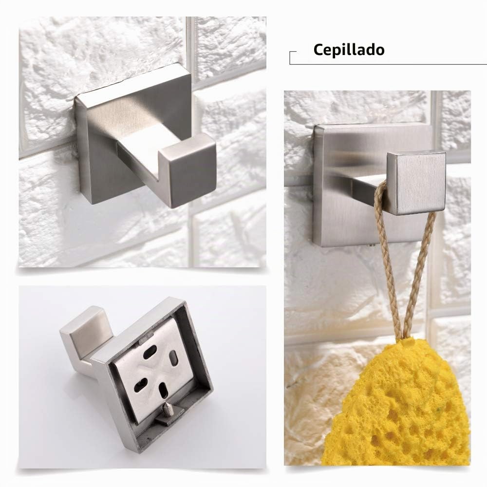 Turs de 3 Piezas Baño Accesorio Establecer Sus 304 Acero Inoxidable Inodoro Papel Titular Toalla Bar/Titular Gancho de Bata Montaje en Pared, Cepillado, Q7010BR