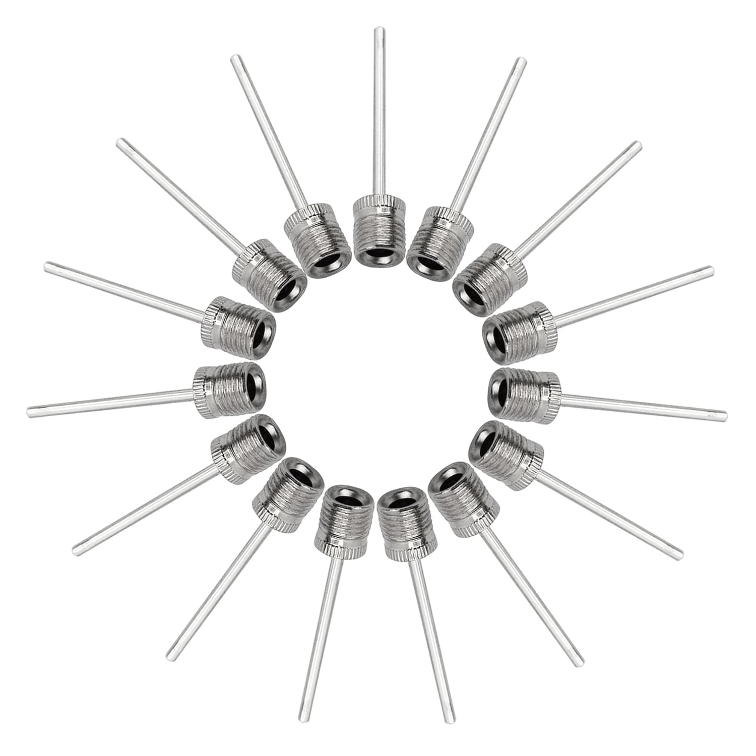 ONBICLE Ball Pump Needle Pack of 15 - Made with Stainless Steel - Ideal for Blowing Up Football, Basketball, Soccer, Volleyball, Netball, Handball, Ball and Other Sports